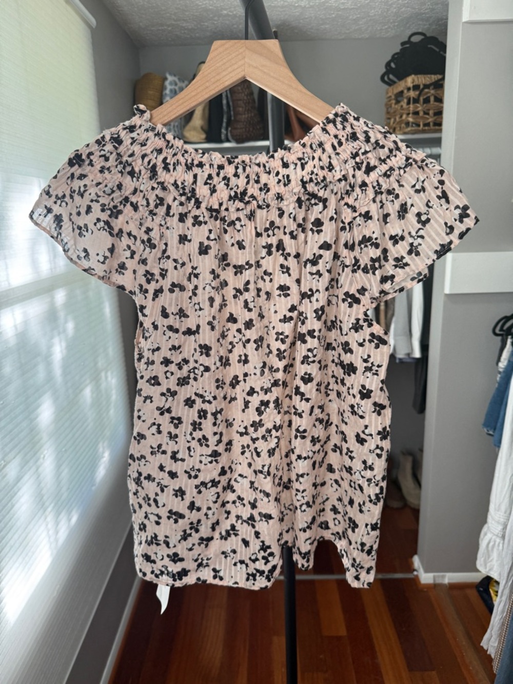 Ulla Johnson Cream Blouse with Black Floral Print - Picture 3 of 7